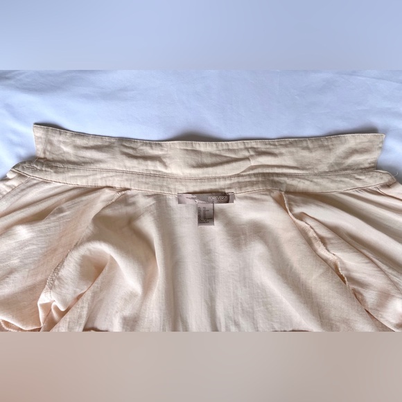 * F21 | Oversized Cream Button-down Cotton Shirt - Picture 13 of 16